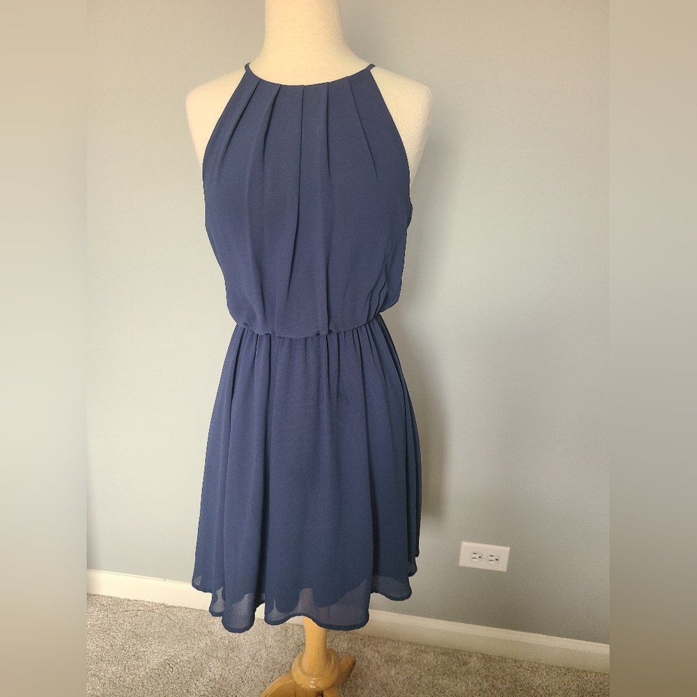 Francesca's Collection High Neck Chiffon Dress